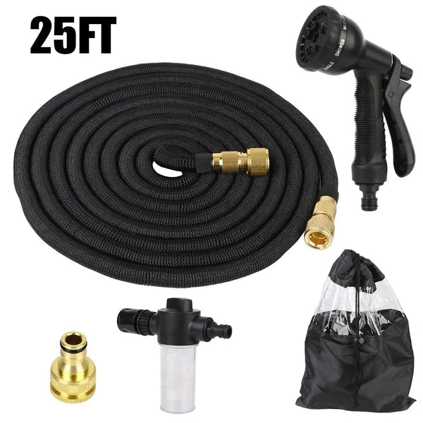 Planet Gates 25FT and Foam kettle 25FT/50FT Garden Watering Hose Extensible Water Pipe Gardens Supplies Flexible Car Wash Hose Irrigation Accessories
