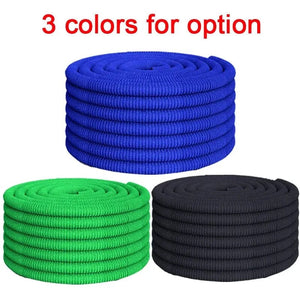 Planet Gates 25ft / Blue with foam pot High Quality Flexible Expandable Garden Hose High Pressure Nozzle Spraye Washer Gun Car Wash Hose Expandable Garden Water Hose