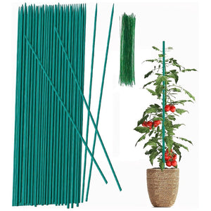 Planet Gates 25pcs 25pcs Plant Stakes, Sturdy Bamboo Sticks 43.18cm, Garden Wood Plant Stakes For Tomatoes, Beans, Vegetable And Potted Plants, Wooden Sign Posting Garden Sticks Come With 25pcs Cable Ties