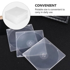 Planet Gates 25Pcs Ultrathin DVD Case Transparent Cd Case Portable CD Storage Box for Home Cinema
