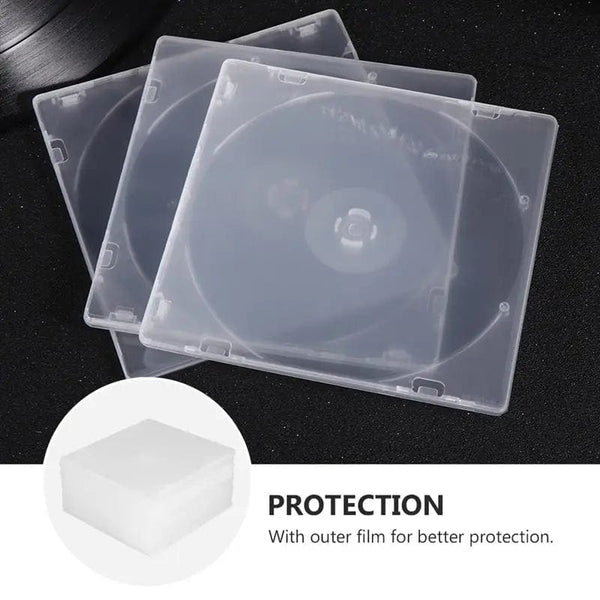 Planet Gates 25Pcs Ultrathin DVD Case Transparent Cd Case Portable CD Storage Box for Home Cinema