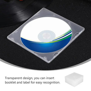 Planet Gates 25Pcs Ultrathin DVD Case Transparent Cd Case Portable CD Storage Box for Home Cinema