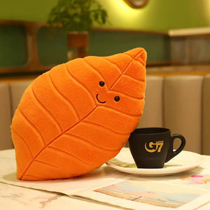Planet Gates 25x38cm Kawaii Plush Leaves Pillow Cushion Toys Soft Maple Leaf Ginkgo Plant Full Stuffed Toys Room Christmas Holiday Party Decor Gift