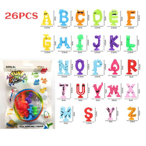 Planet Gates 26 pcs letter / CHINA Soft Building Blocks Suction Cup Toys DIY Puzzle Sticky Game Children Bath Toys Montessori Sensory Stress Release Toy for Autism