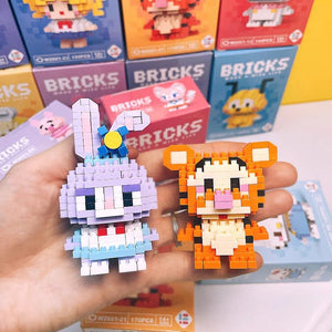 Planet Gates 26 / With Box Hello Kitty Action Figure Building Blocks for Lego Melody Children Toys Kuromi Anime Peripherals 3D Puzzle Kawaii Kids Gifts
