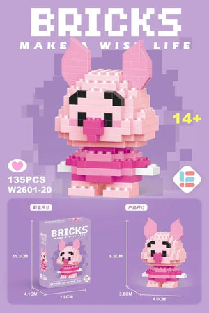 Planet Gates 26 / With Box Hello Kitty Action Figure Building Blocks for Lego Melody Children Toys Kuromi Anime Peripherals 3D Puzzle Kawaii Kids Gifts