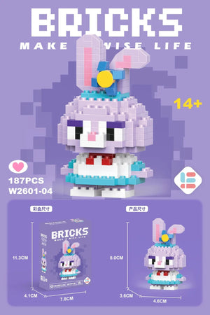 Planet Gates 26 / With Box Hello Kitty Action Figure Building Blocks for Lego Melody Children Toys Kuromi Anime Peripherals 3D Puzzle Kawaii Kids Gifts