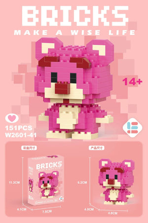 Planet Gates 26 / With Box Hello Kitty Action Figure Building Blocks for Lego Melody Children Toys Kuromi Anime Peripherals 3D Puzzle Kawaii Kids Gifts