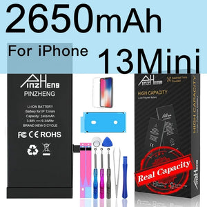 Planet Gates 2650mAh For i13 MINI PINZHENG Battery For iPhone X XR XS 11 12 13 Mini Max Pro Promax Real High Capacity Replacement Bateria Warranty One Year