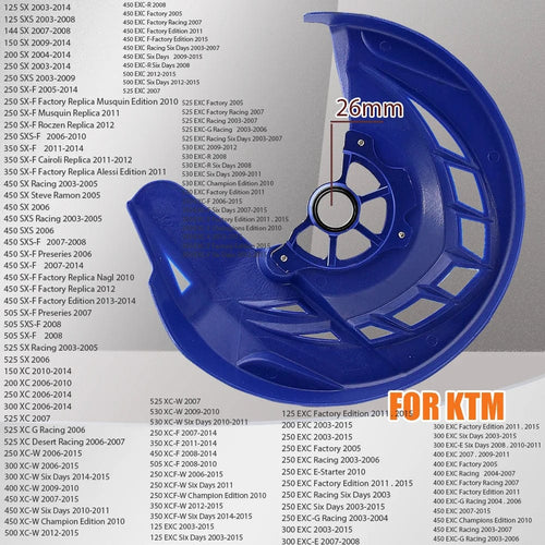 Planet Gates 26mm blue blue Motorcycle 22mm 26mm Brake Cover Front Brake Disc Guard For KTM 125 150 200 250 300 350 450 500 EXC EXC-F EXC EXC-F 2016-2023