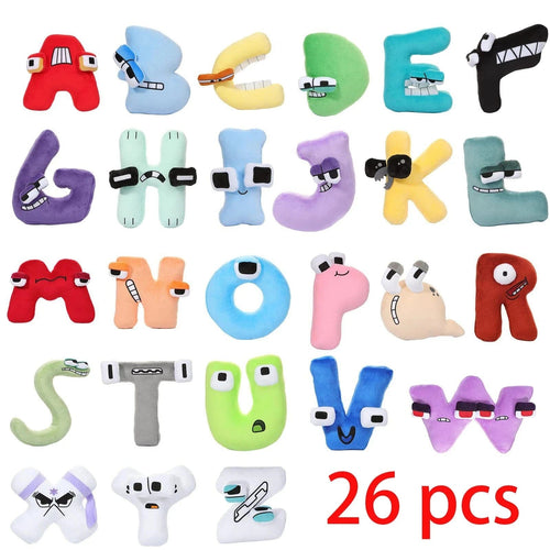 Planet Gates 26pcs 2023 NEW Alphabet Lore Plush Toy Anime Doll 26 English Letters Stuffed Toys Children Montessori Numbers 0-9 Doll Toy Plush Gifts