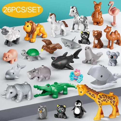 Planet Gates 26pcs 26pcs/set Big Size Figure Animals Block Farm Series Big Building Blocks Animals Series Toys For Childrens Kids Party Gift
