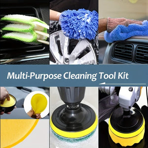 Planet Gates 26pcs Complete Car Detailing Kit: 26-Piece Brushes, Drill Brush, and Wheel Cleaner