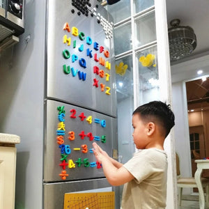 Planet Gates 26pcs Magnetic Learning Alphabet Letters Plastic Refrigerator Stickers Toddlers Kids Learning Spelling Counting Educational Toys