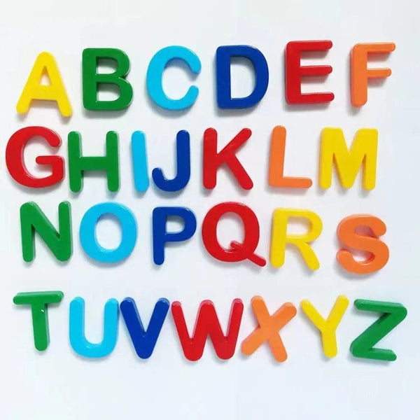 Planet Gates 26pcs Magnetic Learning Alphabet Letters Plastic Refrigerator Stickers Toddlers Kids Learning Spelling Counting Educational Toys