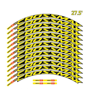 Planet Gates 27.5er yellow MAVIC CROSSMAX SL PRO MTB wheel sticker width 18mm PRO bicycle wheel decals bike stickers for two wheels decals MTB rim stickers