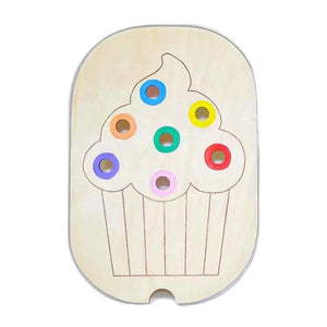 Planet Gates 27.5x18.7cm 600039 Children's Sensory Tray Table Color Hairball Game Wooden Tile Montessori Early Education Toys Kids Toys Educational Accessories