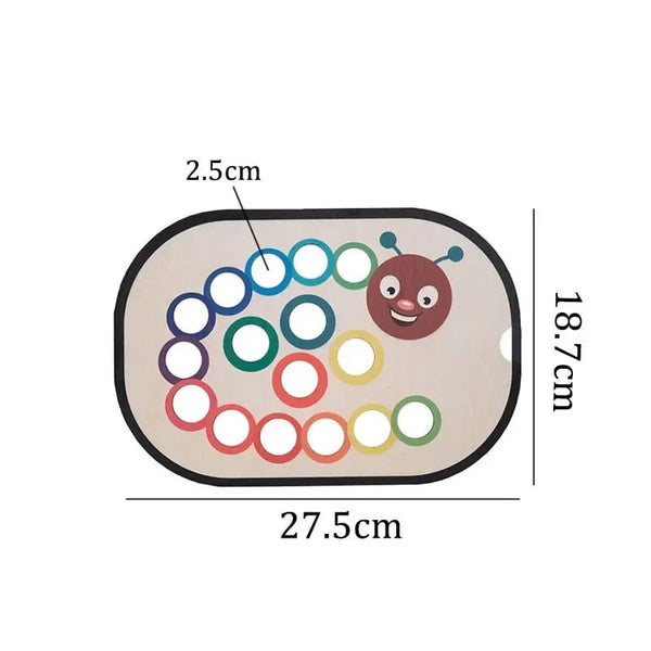 Planet Gates 27.5x18.7cm 600152 Children's Sensory Tray Table Color Hairball Game Wooden Tile Montessori Early Education Toys Kids Toys Educational Accessories