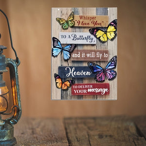 Planet Gates 27.94*19.81cm 1pc, Whisper I Love You to a Butterfly Wooden Sign - Perfect Home Decor for Living Room, Bathroom, Bedroom, Kitchen - Valentine's Day, Thanksgiving, and Holiday Gift