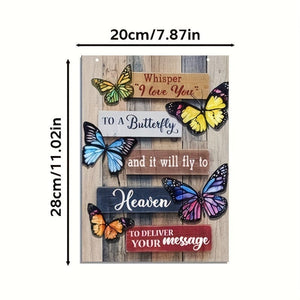 Planet Gates 27.94*19.81cm 1pc, Whisper I Love You to a Butterfly Wooden Sign - Perfect Home Decor for Living Room, Bathroom, Bedroom, Kitchen - Valentine's Day, Thanksgiving, and Holiday Gift