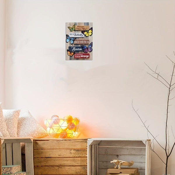Planet Gates 27.94*19.81cm 1pc, Whisper I Love You to a Butterfly Wooden Sign - Perfect Home Decor for Living Room, Bathroom, Bedroom, Kitchen - Valentine's Day, Thanksgiving, and Holiday Gift