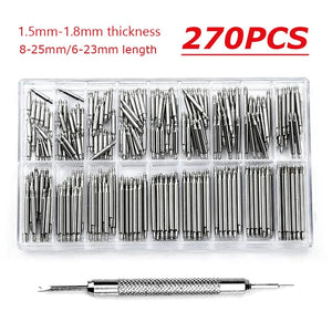 Planet Gates 270pcs/set Strainless Steel Spring Bars Dia 1.5mm/1.8mm length8mm - 25mm/6mm - 23mm Watchband Strap Belt Watch Repair Tools Pin