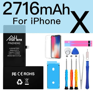 Planet Gates 2716mAh For iX PINZHENG Battery For iPhone X XR XS 11 12 13 Mini Max Pro Promax Real High Capacity Replacement Bateria Warranty One Year