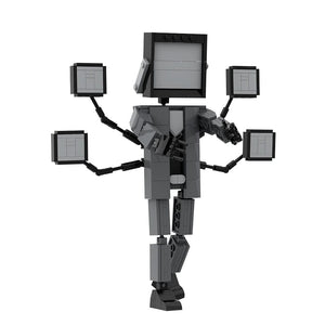 Planet Gates 272 PCS / CHINA Gobricks MOC Skibidi Toilet Man Monitor Building Blocks Speakerman The Audio and Camera Man ski video eyelet camera man Toys