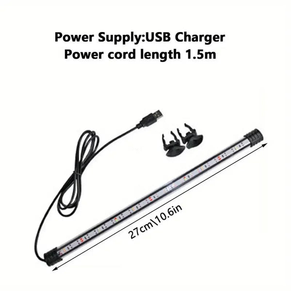 Planet Gates 27cm - USB / CN Plug 17-47cm Aquarium LED Lighting Submersible Mood Lamp USB Waterproof Fish Tank Decorative Plant Grow Light Accessories  110-240V