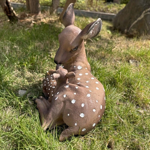 Planet Gates 28.5*16.6*23cm 1 Pair, Mother And Son Deer Statue Yard Statue Garden Decoration Indoor And Outdoor Yard Animal Decoration Resin Statue Art Craft, Party Holiday Surprise Gift Yard Decoration, Yard Supplies, Holiday Supplies, Lawn, Yard Art