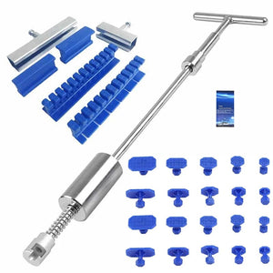 Planet Gates 28 Pcs(No Glue) Car Body Dent Repair Tool Kit with Slide Hammer T-bar Dent Puller Suction Cup Mechanic for Automobile Hail Dent Remover