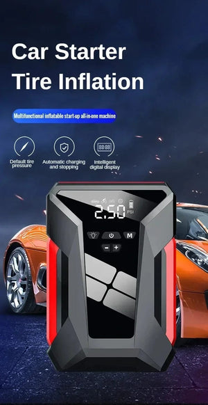 Planet Gates 28000mAh Car Jump Starter Multifunctional Automotive Emergency Power 150PSI Tire Inflator Powerbank Air Pump With Bag