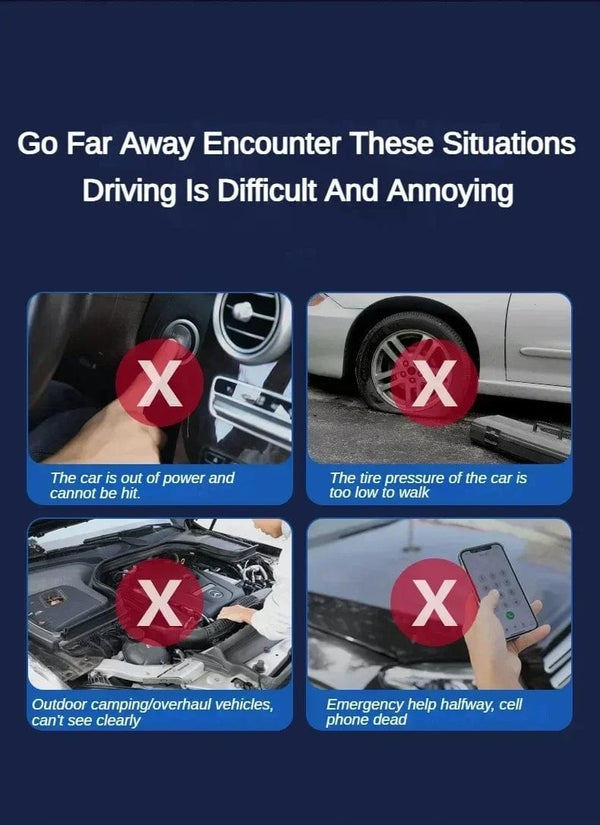 Planet Gates 28000mAh Car Jump Starter Multifunctional Automotive Emergency Power 150PSI Tire Inflator Powerbank Air Pump With Bag