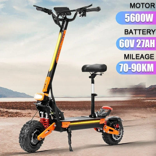 Planet Gates 2800W-60V-20AH Z36 Electric Scooter 5600W Dual Motor 60V 28AH 85KM/H Aluminum Battery 11inch Tire Escooter Folding Off-road Electric Scooters