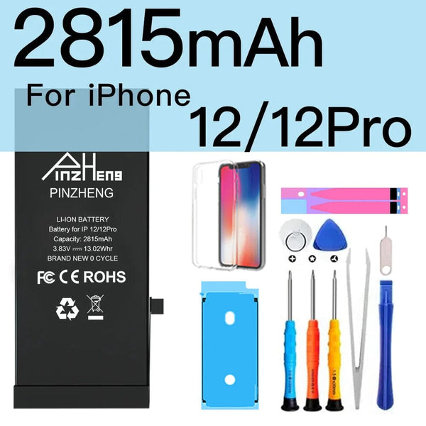 Planet Gates 2815mAhFor i12 12pro PINZHENG Battery For iPhone X XR XS 11 12 13 Mini Max Pro Promax Real High Capacity Replacement Bateria Warranty One Year