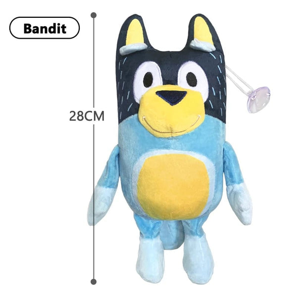 Planet Gates 28cm Bandit Bluey 28CM Anime Figures Family Bingo Plush Dolls Animation Peripheral Dog Dad Bandit And Mom Chilli Stuffed Toys Kids Gift
