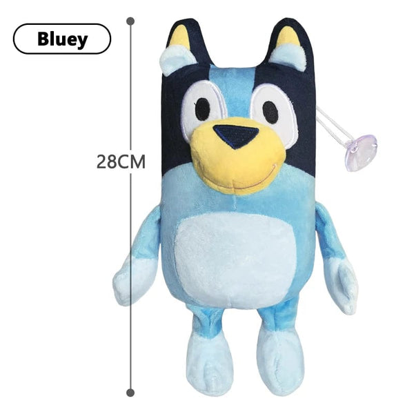 Planet Gates 28cm Bluey Bluey 28CM Anime Figures Family Bingo Plush Dolls Animation Peripheral Dog Dad Bandit And Mom Chilli Stuffed Toys Kids Gift
