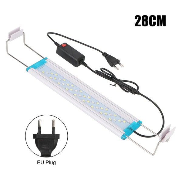 Planet Gates 28cm EU Plug Aquarium LED Light EU/US Plug Fish Tank Aquatic Plant Grow Lighting 28/48cm White Blue Clip Lamp