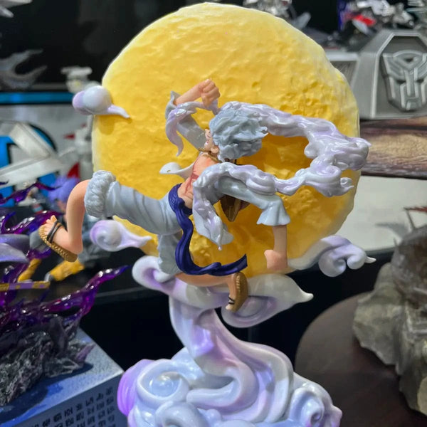 Planet Gates 28cm One Piece Anime Figure Moon Fairy Nika Monkey D Luffy Gear 5 With Moon Light Action Figure Gk Statue Model Collection Toys