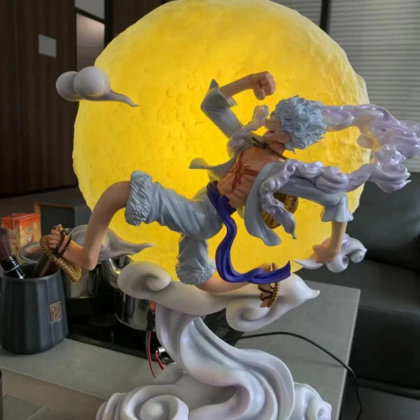 Planet Gates 28cm One Piece Anime Figure Moon Fairy Nika Monkey D Luffy Gear 5 With Moon Light Action Figure Gk Statue Model Collection Toys