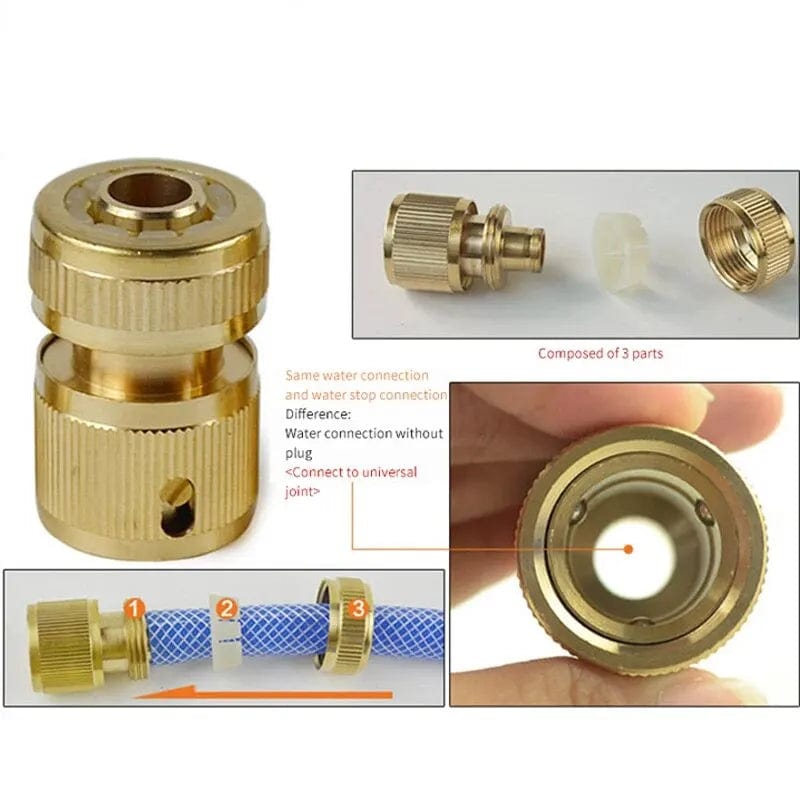 Planet Gates 28mm x 39mm / golden 4-way Water Quick Connector High Pressure Quick Coupling For Car Washer Water Gun Adapter Joints Garden Irrigation Accessories
