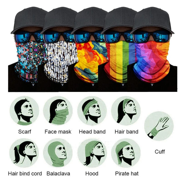 Planet Gates 29 / 50cm x 25cm Outdoor Sports Bandana Man Seamless Balaclava Neck Warmer Cycling Motorcycle Scarf Windproof Sun Protection Fishing Face Mask