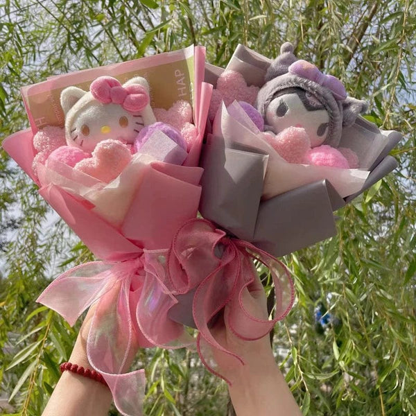 Planet Gates 29 Cartoon My Melody Kuromi Cinnamoroll Kt Cat Plush Doll Creative Flower Bouquet Valentine Christmas Graduation Birthday Gift