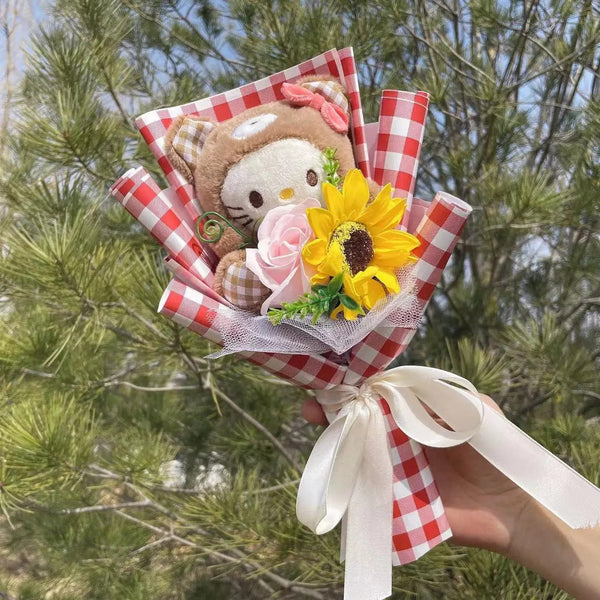 Planet Gates 29 Cartoon My Melody Kuromi Cinnamoroll Kt Cat Plush Doll Creative Flower Bouquet Valentine Christmas Graduation Birthday Gift