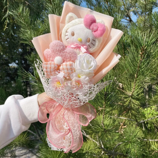 Planet Gates 29 Cartoon My Melody Kuromi Cinnamoroll Kt Cat Plush Doll Creative Flower Bouquet Valentine Christmas Graduation Birthday Gift