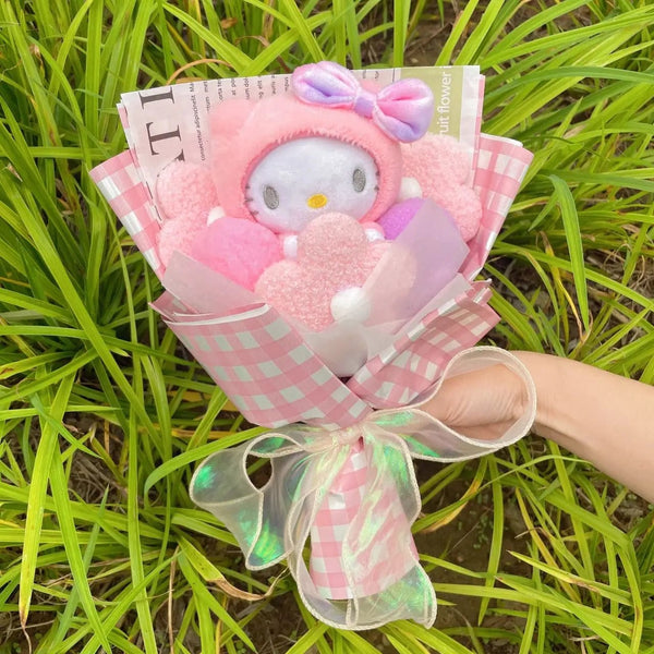 Planet Gates 29 Cartoon My Melody Kuromi Cinnamoroll Kt Cat Plush Doll Creative Flower Bouquet Valentine Christmas Graduation Birthday Gift
