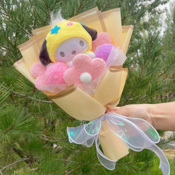 Planet Gates 29 Cartoon My Melody Kuromi Cinnamoroll Kt Cat Plush Doll Creative Flower Bouquet Valentine Christmas Graduation Birthday Gift