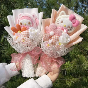 Planet Gates 29 Cartoon My Melody Kuromi Cinnamoroll Kt Cat Plush Doll Creative Flower Bouquet Valentine Christmas Graduation Birthday Gift