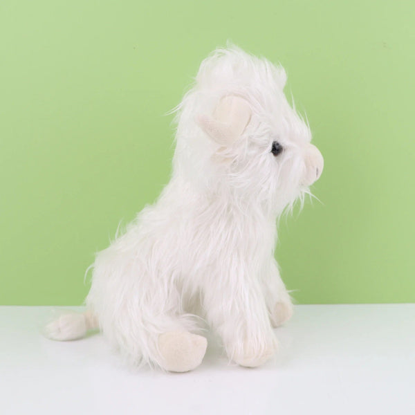 Planet Gates 29cm Kawaii Simulation Highland Cow Animal Plush Doll Soft Stuffed Cream Highland Cattle Plush Toy Kyloe Plushie Gift for Kids