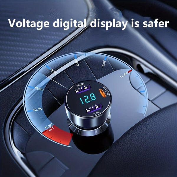 Planet Gates 2A+C fast charge 236W 3 In 1 Car Charger, High Power Car Charger, With 2 USB And One PD36W Type-C Port Fast Charging Suitable For Notebook Iphone Android Samsung